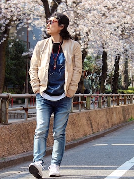 「TESTIFY（テスティファイ）のアイテム」を使った、Decoさん（メンズ・170cm）の春コーディネート
