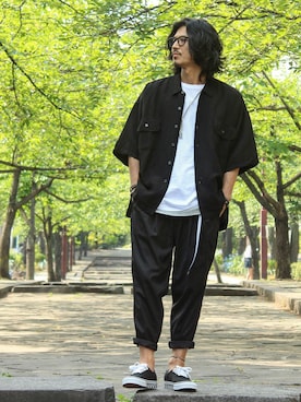 「アイテム（アンクレット、ホワイト系）」を使った、Decoさん（メンズ・170cm）の夏コーディネート
