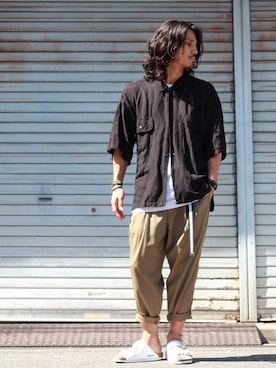 「FREAK'S STORE（フリークスストア）のアイテム（ベルト）」を使った、Decoさん（メンズ・170cm）の夏コーディネート