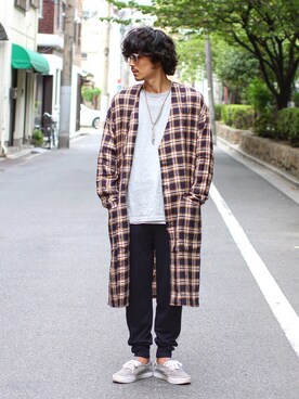 「ロングカーディガン」｜「アイテム（その他アウター）」を使った、Decoさん（メンズ・170cm）の秋コーディネート