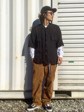 「FREAK'S STORE（フリークスストア）のアイテム（ベルト）」を使った、Decoさん（メンズ・170cm）の秋コーディネート