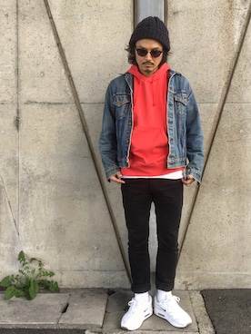 「URBAN RESEARCH（アーバンリサーチ）のアイテム（ニットキャップ/ビーニー）」を使った、Decoさん（メンズ・170cm）の秋コーディネート