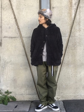 「masterkey（マスターキー）のアイテム（帽子）」を使った、Decoさん（メンズ・170cm）の冬コーディネート