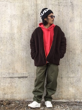 「FREAK'S STORE（フリークスストア）のアイテム（チノパンツ）」を使った、Decoさん（メンズ・170cm）の冬コーディネート