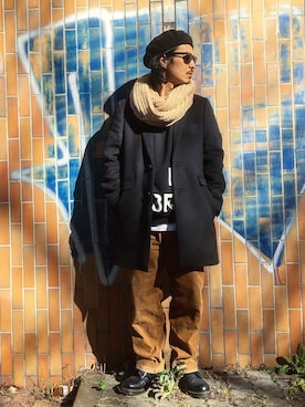 「STUDIOUS（ステュディオス）のアイテム（ジャケット/アウター）」を使った、Decoさん（メンズ・170cm）の冬コーディネート