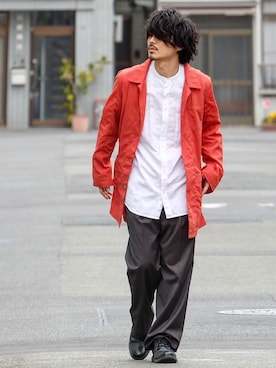 「FACTOTUM（ファクトタム）のアイテム（パンツ）」を使った、Decoさん（メンズ・170cm）の冬コーディネート