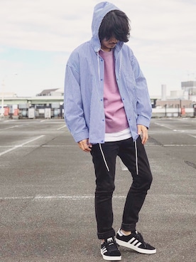 「Steven Alan（スティーブンアラン）のアイテム（スウェット）」を使った、Decoさん（メンズ・170cm）の春コーディネート
