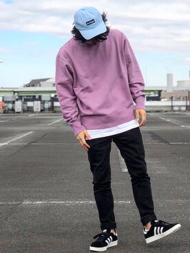「Steven Alan（スティーブンアラン）のアイテム（スウェット）」を使った、Decoさん（メンズ・170cm）の春コーディネート