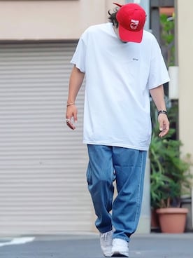 「UNDERCOVER（アンダーカバー）のアイテム（帽子）」を使った、Decoさん（メンズ・170cm）の夏コーディネート
