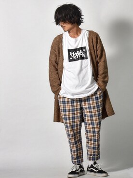 「YARD PLUS（ヤードプリュス）のアイテム（パンツ）」を使った、Decoさん（メンズ・170cm）の秋コーディネート