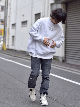 「HUGO（ヒューゴ）のアイテム（パンツ）」を使った、Decoさん（メンズ・170cm）の秋コーディネート