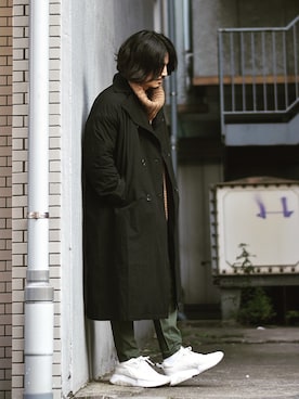 「HUGO（ヒューゴ）のアイテム（シューズ）」を使った、Decoさん（メンズ・170cm）の冬コーディネート