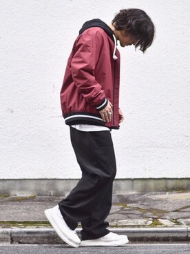 「Johnbull Private labo（ジョンブルプライベートラボ）のアイテム（パンツ）」を使った、Decoさん（メンズ・170cm）の春コーディネート