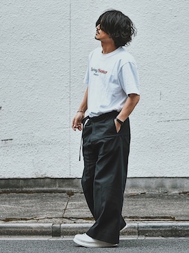 「Acne Studios（アクネストゥディオズ）のアイテム（パンツ）」を使った、Decoさん（メンズ・170cm）の夏コーディネート