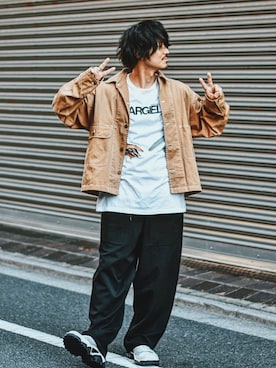 「Johnbull Private labo（ジョンブルプライベートラボ）のアイテム（パンツ）」を使った、Decoさん（メンズ・170cm）の秋コーディネート