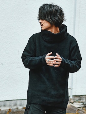 「Revo.（レボ）のRevo. マッドモール ルーズシルエット タートルネック ニット（ニット/セーター）」を使った、Decoさん（メンズ・170cm）の秋コーディネート