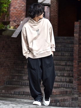 「Johnbull Private labo（ジョンブルプライベートラボ）のアイテム（パンツ）」を使った、Decoさん（メンズ・170cm）の冬コーディネート