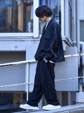 「Johnbull Private labo（ジョンブルプライベートラボ）のアイテム（パンツ）」を使った、Decoさん（メンズ・170cm）の冬コーディネート