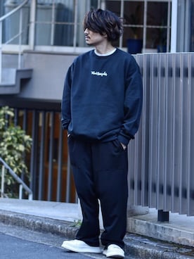 「Johnbull Private labo（ジョンブルプライベートラボ）のアイテム（パンツ）」を使った、Decoさん（メンズ・170cm）の冬コーディネート