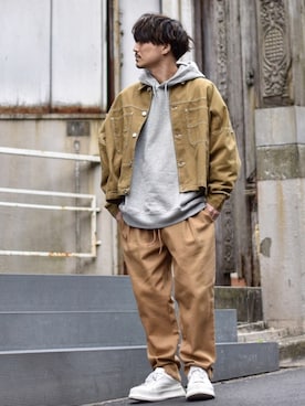 「Starting Over（スターティングオーバー）のアイテム（カバーオール）」を使った、Decoさん（メンズ・170cm）の春コーディネート