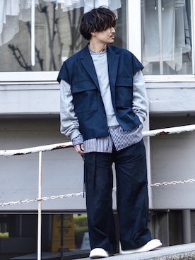 「Acne Studios（アクネストゥディオズ）のアイテム（パンツ）」を使った、Decoさん（メンズ・170cm）の春コーディネート