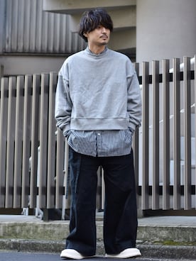 「Acne Studios（アクネストゥディオズ）のアイテム（パンツ）」を使った、Decoさん（メンズ・170cm）の春コーディネート