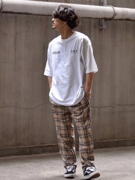 「Starting Over（スターティングオーバー）のアイテム（Tシャツ/カットソー）」を使った、Decoさん（メンズ・170cm）の夏コーディネート