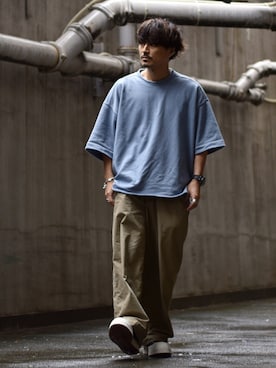 「marka（マーカ）のアイテム（パンツ）」を使った、Decoさん（メンズ・170cm）の秋コーディネート