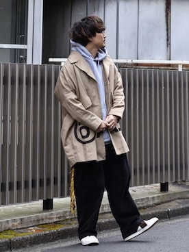 「MM6 Maison Margiela（ｴﾑｴﾑｼｯｸｽ ﾒｿﾞﾝ ﾏﾙｼﾞｪﾗ）のアイテム（ジャケット/アウター）」を使った、Decoさん（メンズ・170cm）の冬コーディネート