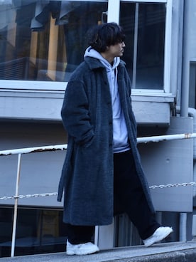 「glamb（グラム）のアイテム」を使った、Decoさん（メンズ・170cm）の冬コーディネート