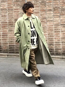 JIL SANDERのステンカラーコートを使った人気ファッション