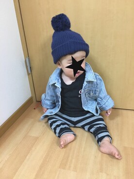 「babygap」｜「アイテム（デニムジャケット）」を使った、KOOOさん（キッズ・70cm）の秋コーディネート