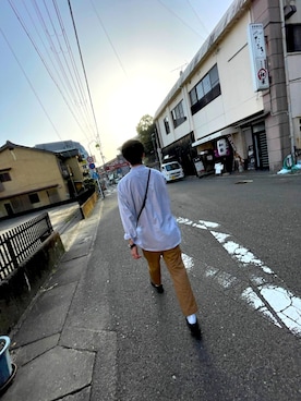 「Dr. Martens（ドクターマーチン）のアイテム（スリッポン）」を使った、しゅんさん（メンズ・180cm）の春コーディネート