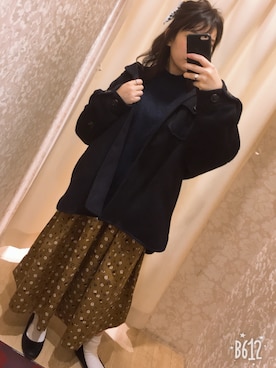 「出勤コーデ」｜「アイテム（バレエシューズ）」を使った、nagiさん（レディース・151cm）の冬コーディネート
