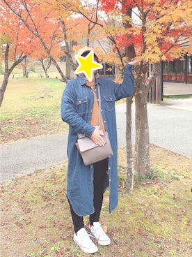 「SUGAR BISKET（シュガービスケット）のアイテム（シャツワンピース）」を使った、ma_miさん（レディース・152cm）の春コーディネート