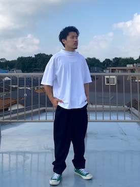 「EN ROUTE（アンルート）のアイテム（Tシャツ/カットソー）」を使った、くりさん（メンズ・163cm）の夏コーディネート