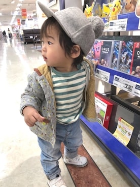 「Petit jam（プチジャム）のアイテム」を使った、SO&KEIさん（キッズ・80cm）の春コーディネート