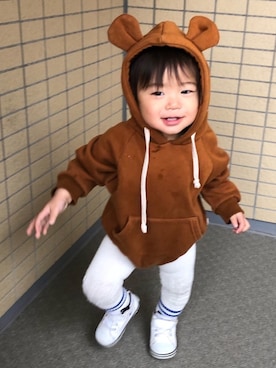 「アイテム（ロンパース）」を使った、SO&KEIさん（キッズ・80cm）の春コーディネート