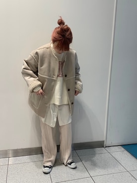 「cepo（セポ）のアイテム（ムートンコート）」を使った、yuukiさん（レディース・146cm）の冬コーディネート