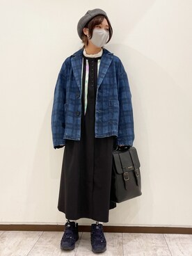 Rna アールエヌエー の J1954 デニムチェックbigテーラードjac テーラードジャケット Wear