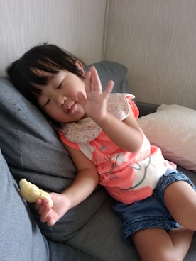 「KP（ケーピー）のアイテム（パンツ）」を使った、mami☆☆さん（キッズ・80cm）の夏コーディネート