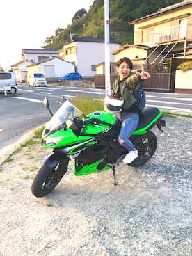 「バイク」｜かわぱらさん（レディース・153cm・20代）の春コーディネート
