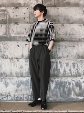 「MUJI Labo（ムジラボ）のアイテム」を使った、しおやんさん（メンズ・180cm）の春コーディネート