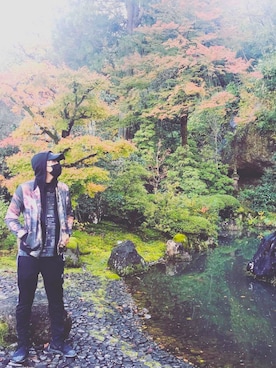 「model」｜「アイテム（ジャケット/アウター）」を使った、鴉さん（メンズ・184cm）の冬コーディネート