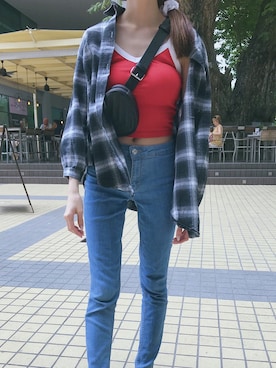 「MONKI（モンキ）のアイテム（キャミソール）」を使った、你逃不掉哦さん（レディース・154cm）の冬コーディネート