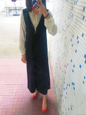 「ROPE' PICNIC（ロペピクニック）のアイテム（つなぎ/オールインワン）」を使った、cheeseさん（レディース・167cm）の春コーディネート