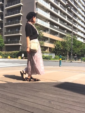 「くすみピンク」｜「アイテム（財布/小物）」を使った、30さん（レディース・157cm）の秋コーディネート