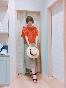 「ORiental TRaffic（オリエンタルトラフィック）の【ORiental TRaffic】 ウェッジサンダル（サンダル）」を使った、Kuniさん（レディース・163cm）の春コーディネート