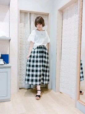 「ORiental TRaffic（オリエンタルトラフィック）の【ORiental TRaffic】 ウェッジサンダル（サンダル）」を使った、Kuniさん（レディース・163cm）の春コーディネート