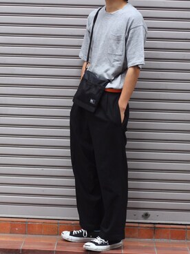 「Lui's（ルイス）のナローベルト（ベルト）」を使った、kanatoさん（メンズ・166cm）の夏コーディネート